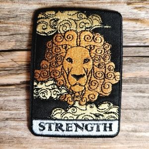 Strength Tarot Card Witch Occult Lion Iron on Patch